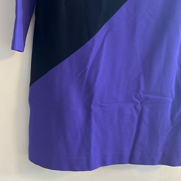 Carlisle Blue Black Gray Color Block 3/4 Sleeve Midi Sheath Dress Women’s 10 - Picture 5 of 11